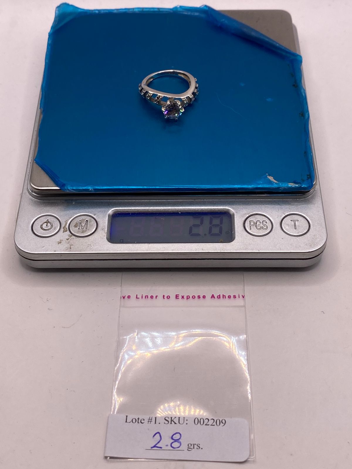 Anillo Solitario de Zirconia Blanca en Plata Ley 925
