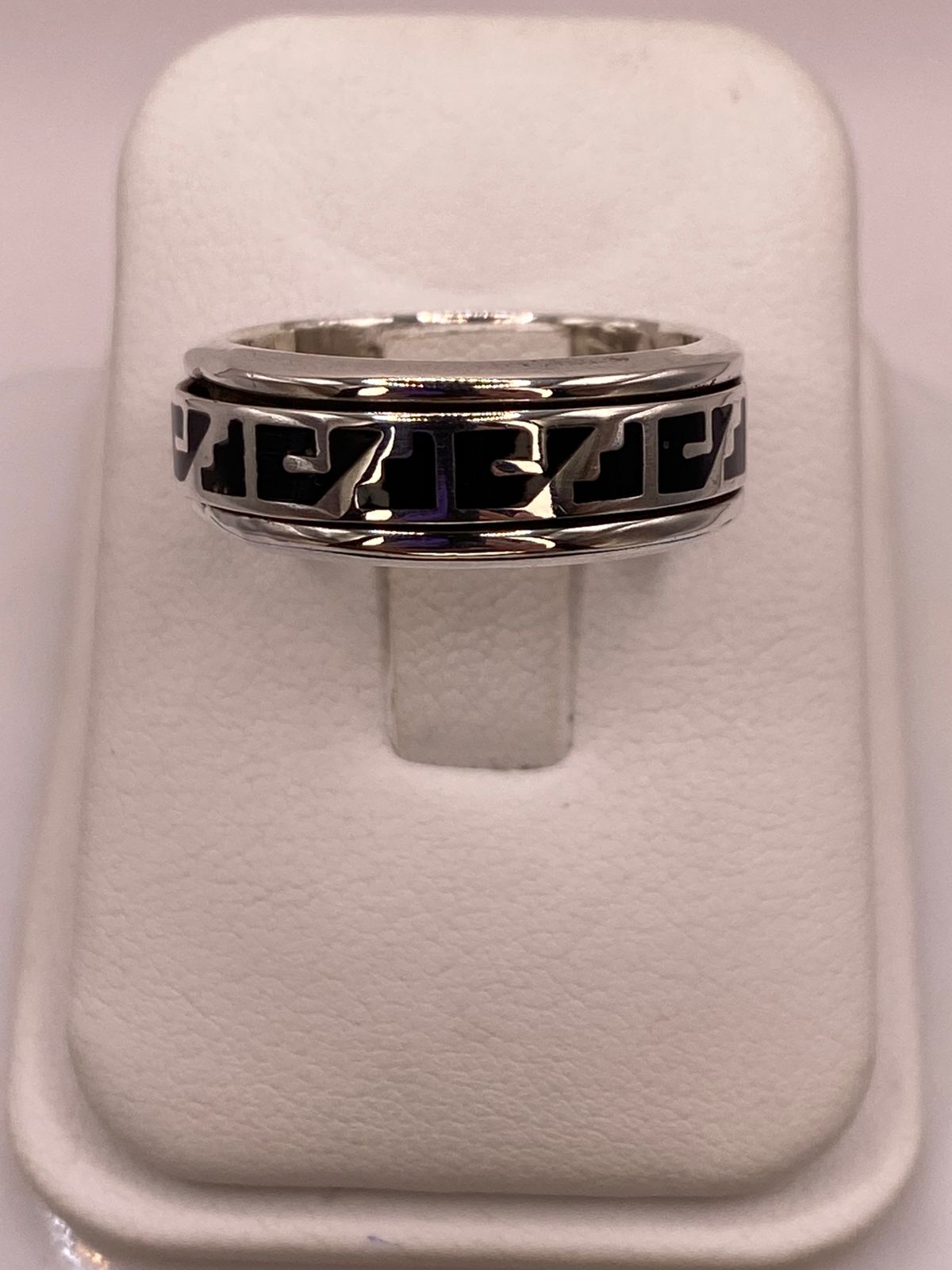 Anillo Spinner de Plata .925 con Greca Azteca