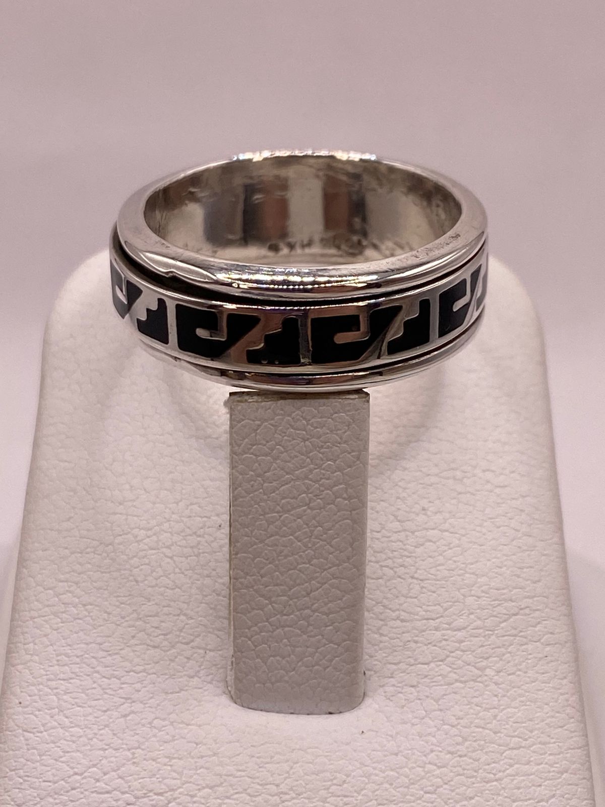 Anillo Spinner de Plata .925 con Greca Azteca