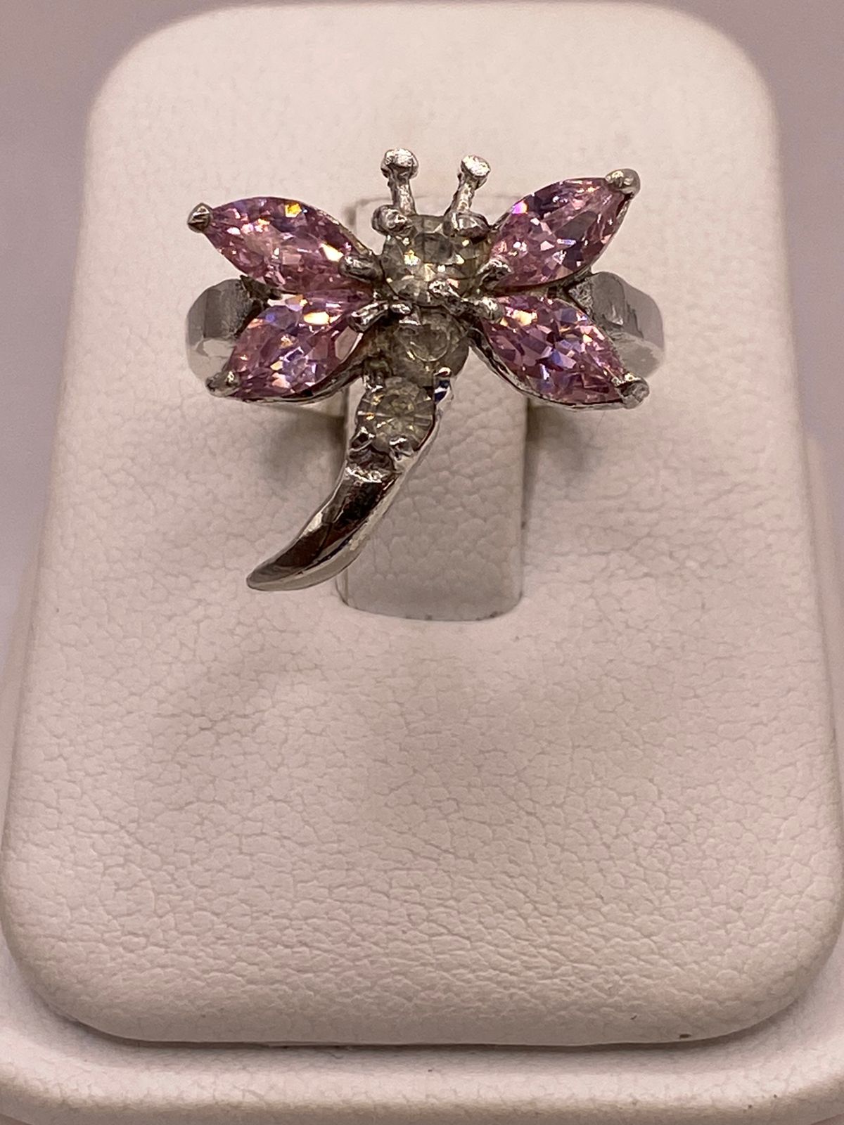 Anillo Tipo Libélula con Zirconia en Plata Ley 925