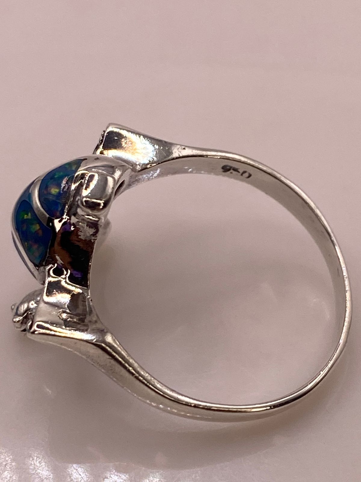 ANILLO TORTUGA MARINA EN PLATA LEY 950 CON ÓPALO DE FUEGO🐢