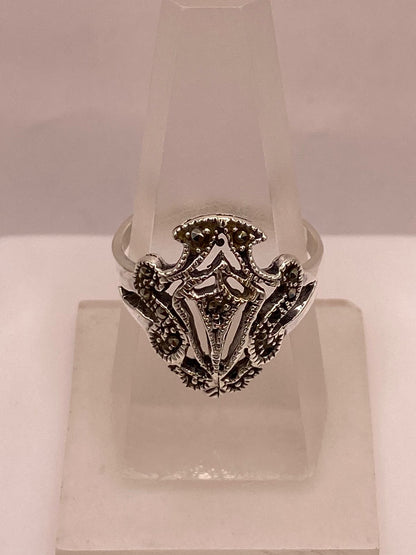 Anillo Vintage con Marquesitas en Plata Ley 925, vista superior