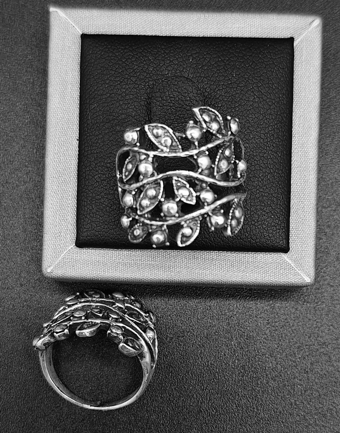 ANILLO PLATA LEY 925,  RAMIFICADO