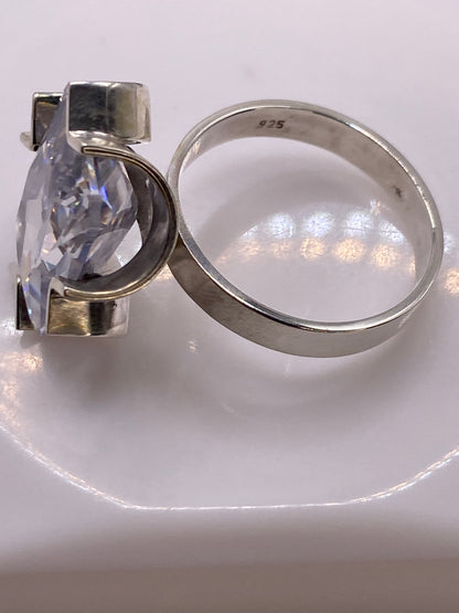 Anillo de Plata Solitario Circonia Cristalina — Diseño V — foto 5