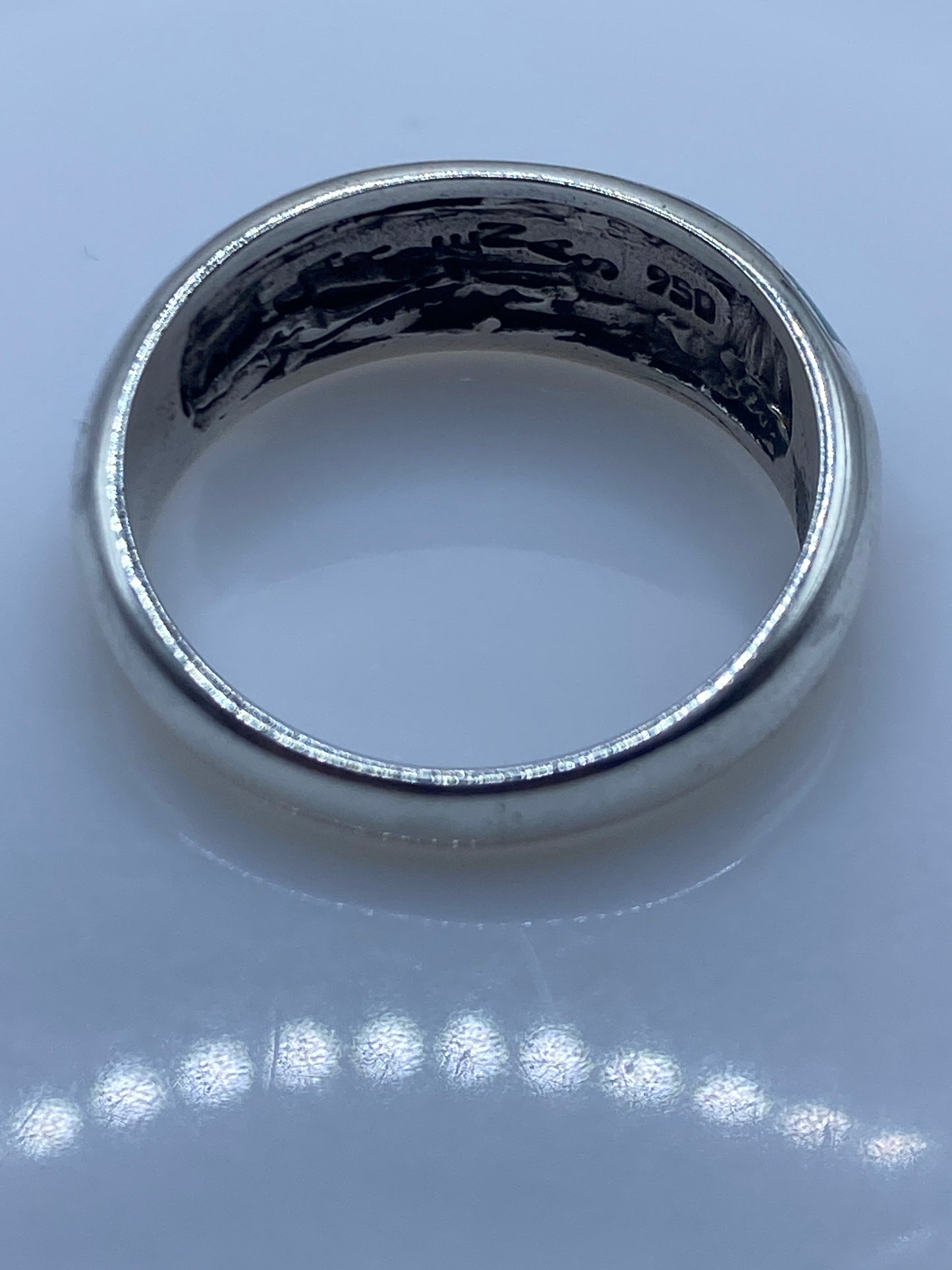 Anillo de Plata Ópalo de Fuego Azul Cielo — Unisex Taxco — foto 5