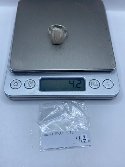 Anillo de Plata Ópalo de Fuego Ajustable — Solitario Taxco — foto 6