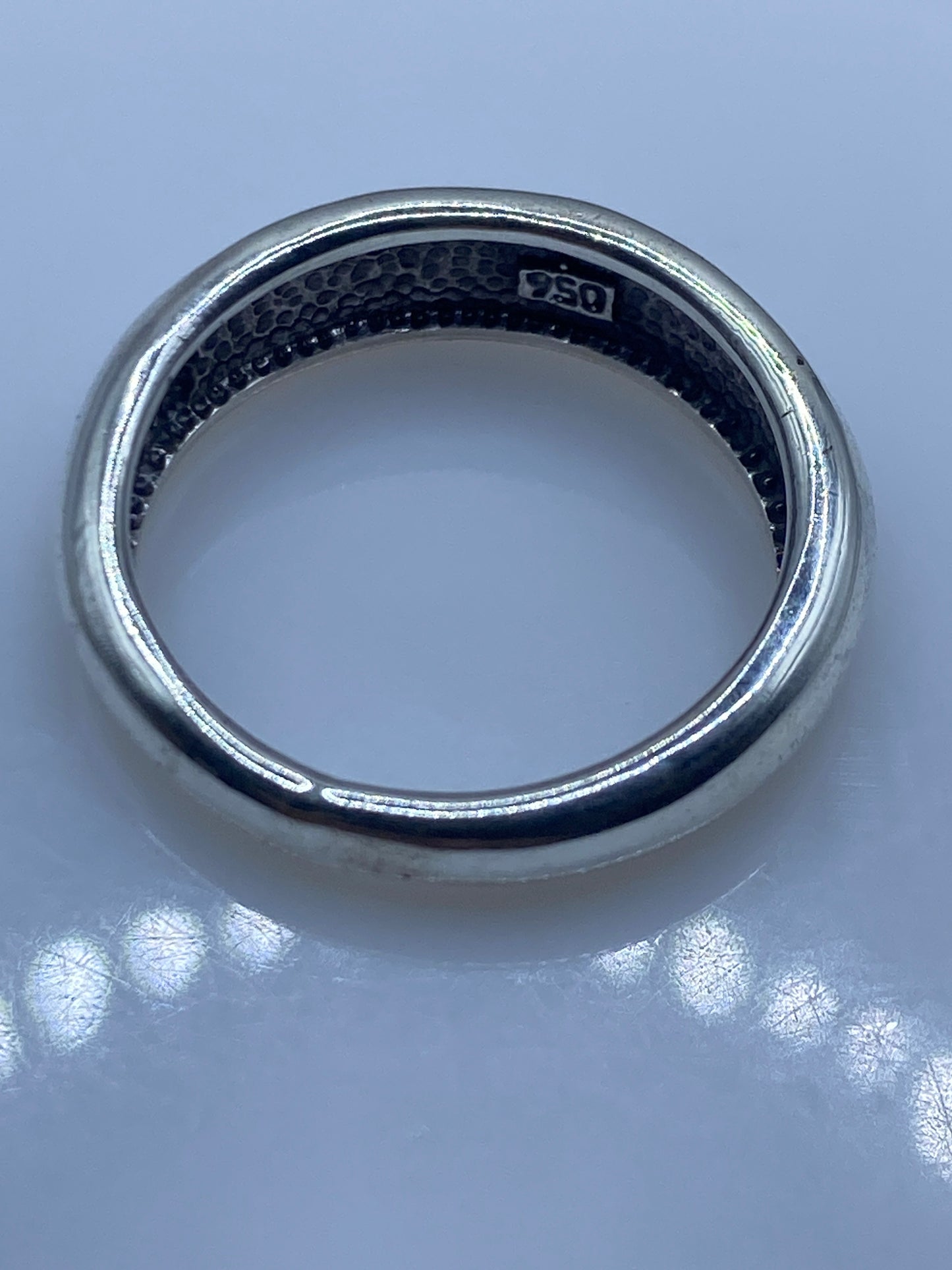 Anillo de Plata Ópalo de Fuego Azul — Diseño Minimalista — foto 5