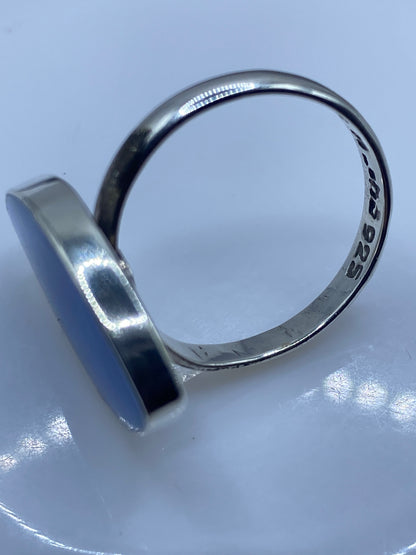 Anillo de Plata Ópalo de Fuego Azul — Minimalista Elegante — foto 5