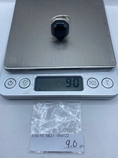 Anillo de Plata Ónix Negro Geométrico — Ajustable — foto 6