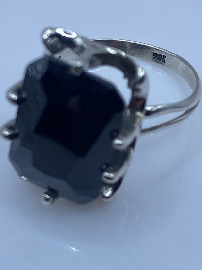 Anillo Plata Circonia Negra Facetada — Cocktail Sofisticado — foto 5