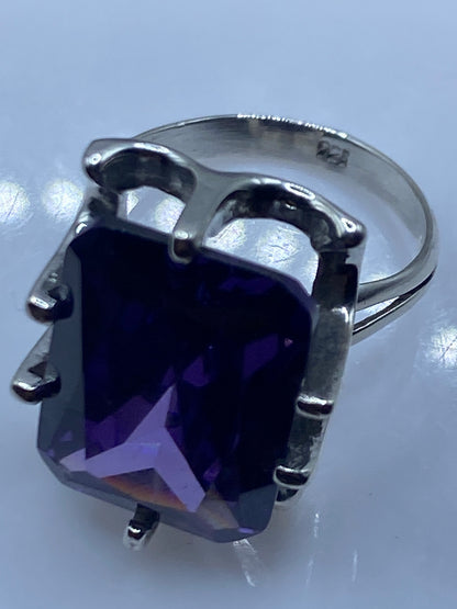 Anillo Plata Solitario Circonia Morada — Engaste Envolvente — foto 5