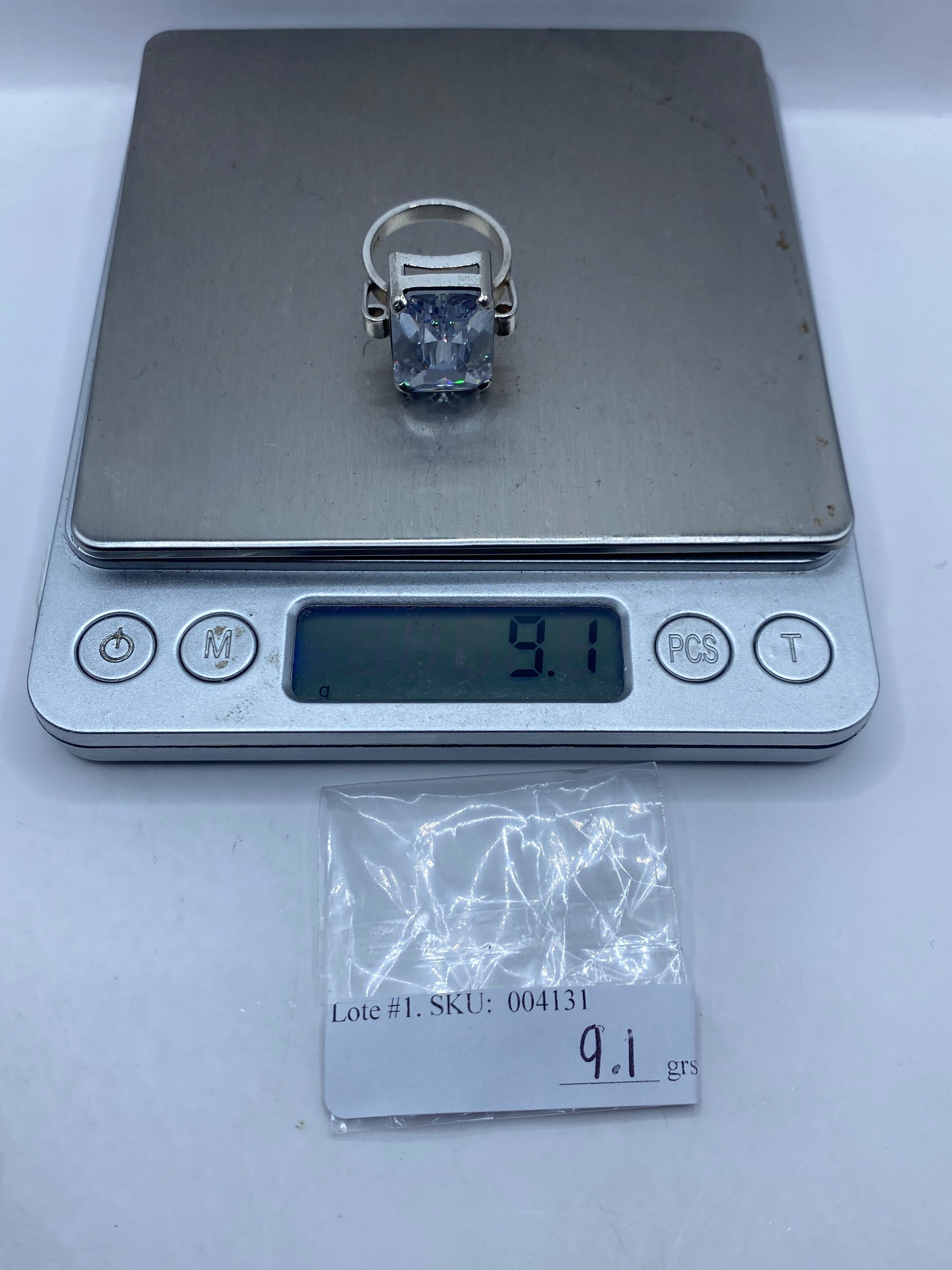 Anillo Solitario Plata .925 Circonia Cristalina — Coctel — foto 6