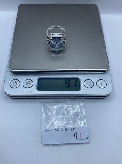 Anillo Solitario Plata .925 Circonia Cristalina — Coctel — foto 6