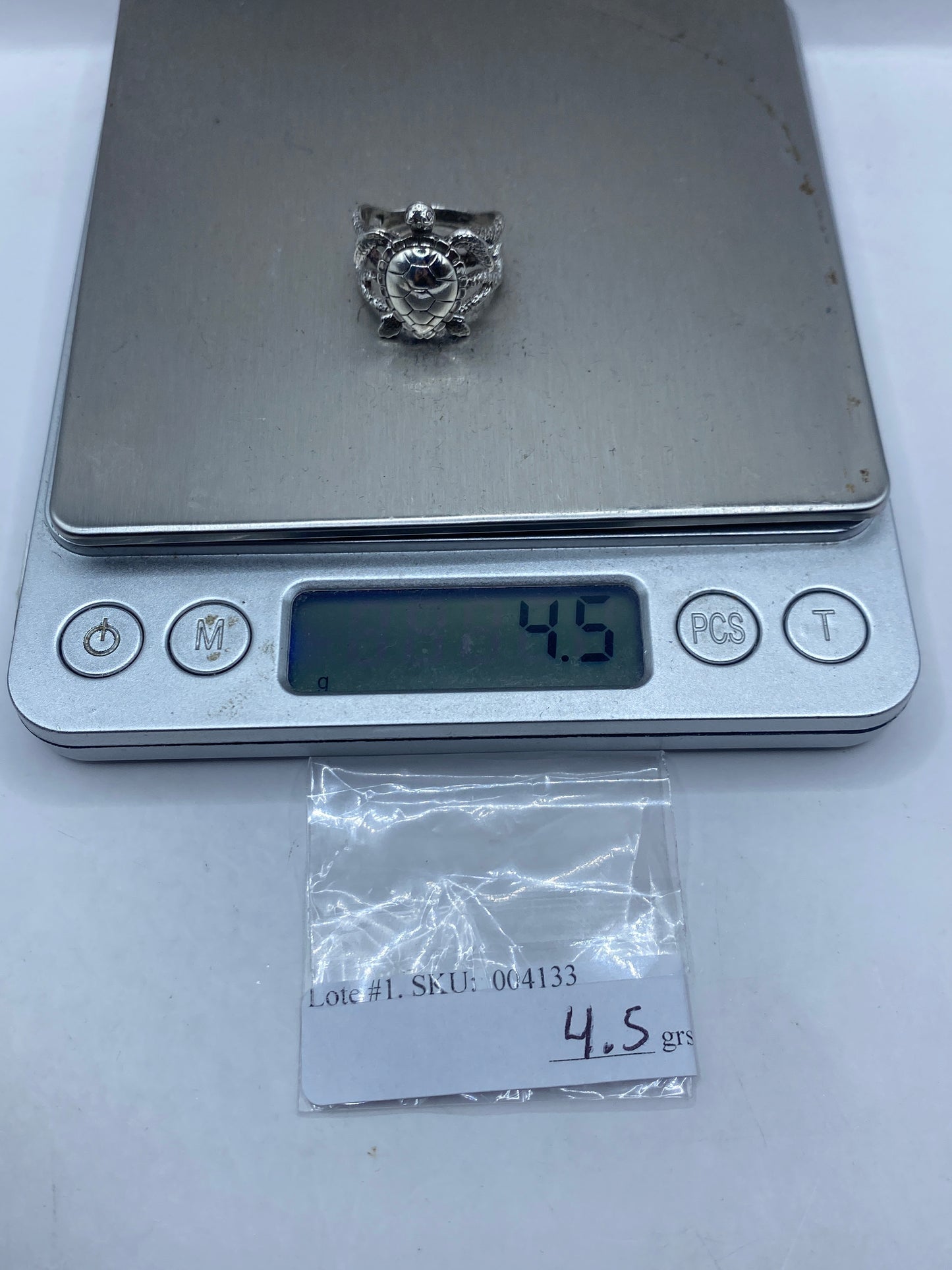 Anillo Tortuga de Plata .950 — Texturizado Artesanal — foto 6