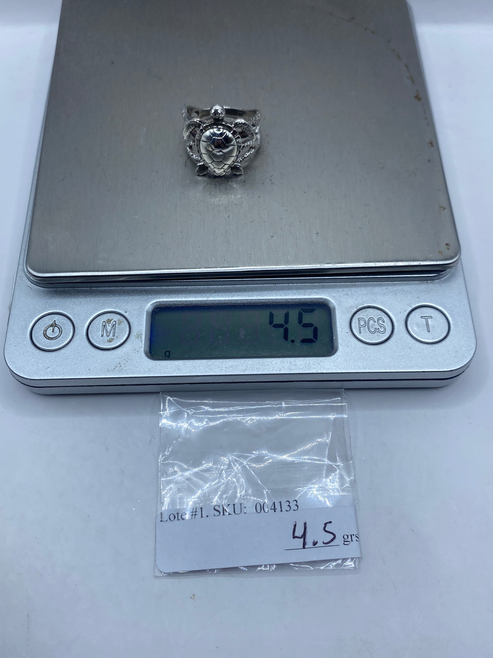 Anillo Tortuga de Plata .950 — Texturizado Artesanal — foto 6