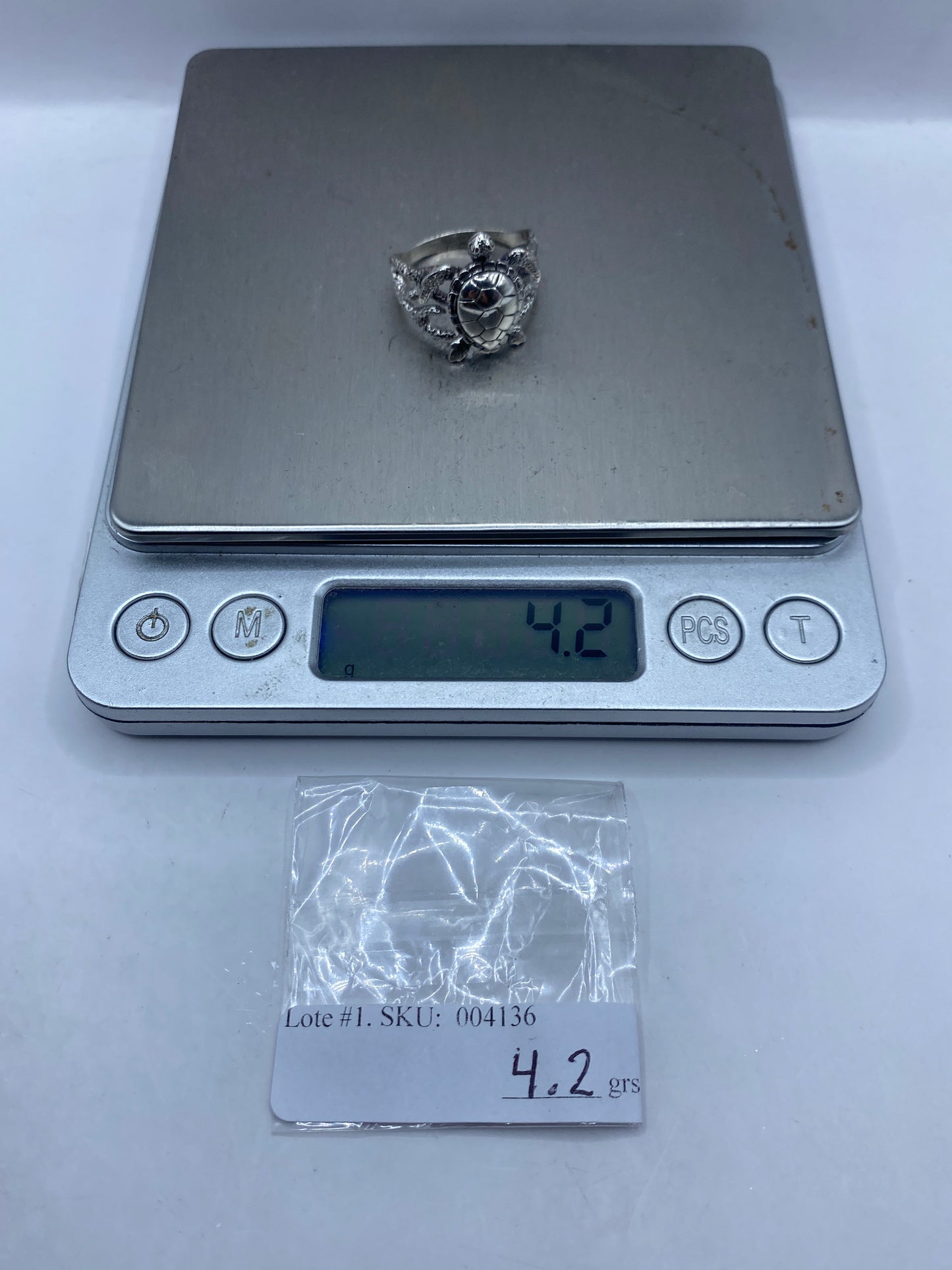 Anillo Tortuga Plata .950 — Diseño Étnico Artesanal — foto 6