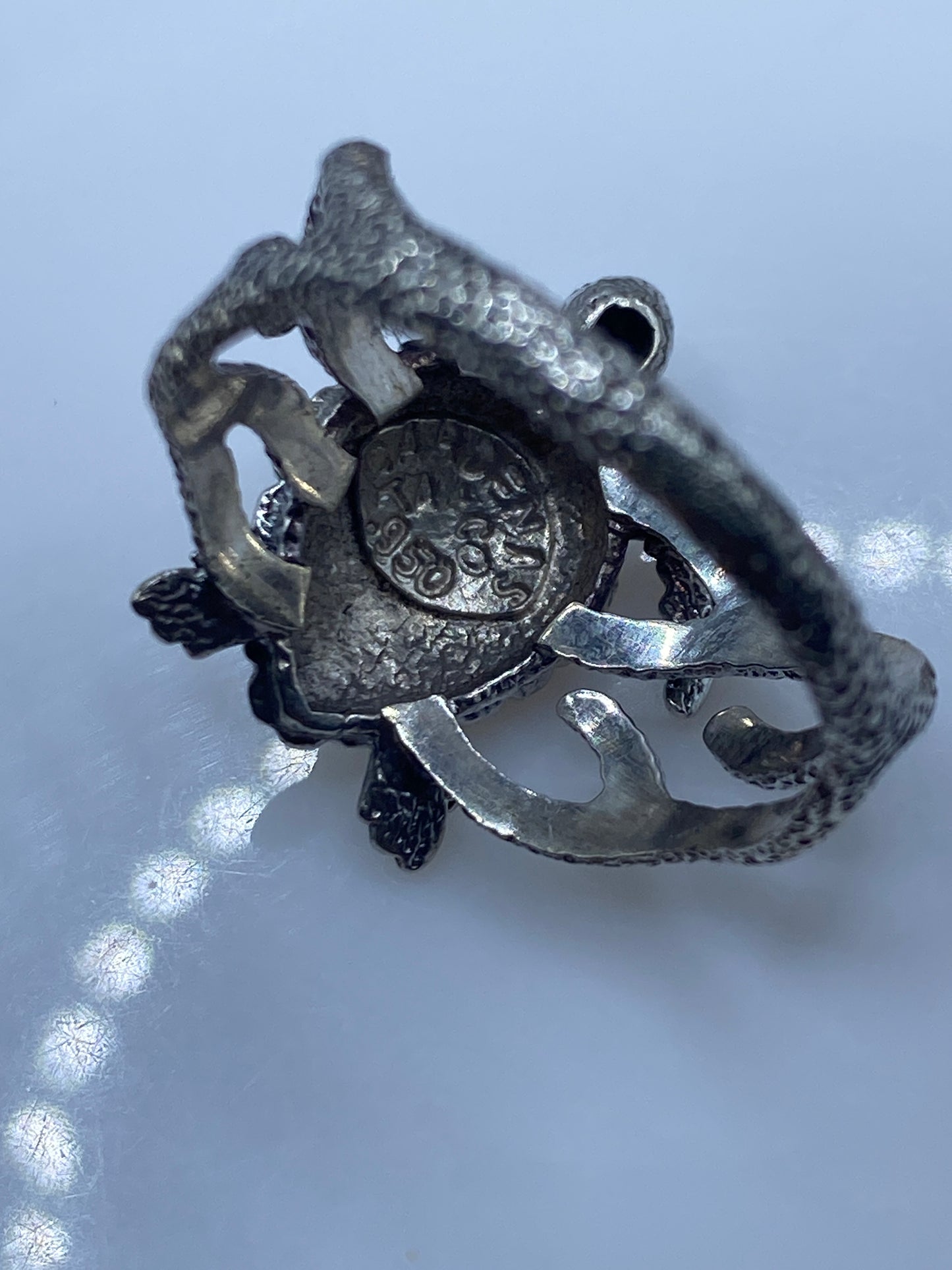Anillo de Plata Tortuga Marina Texturizada — .950 Artesanal — foto 5