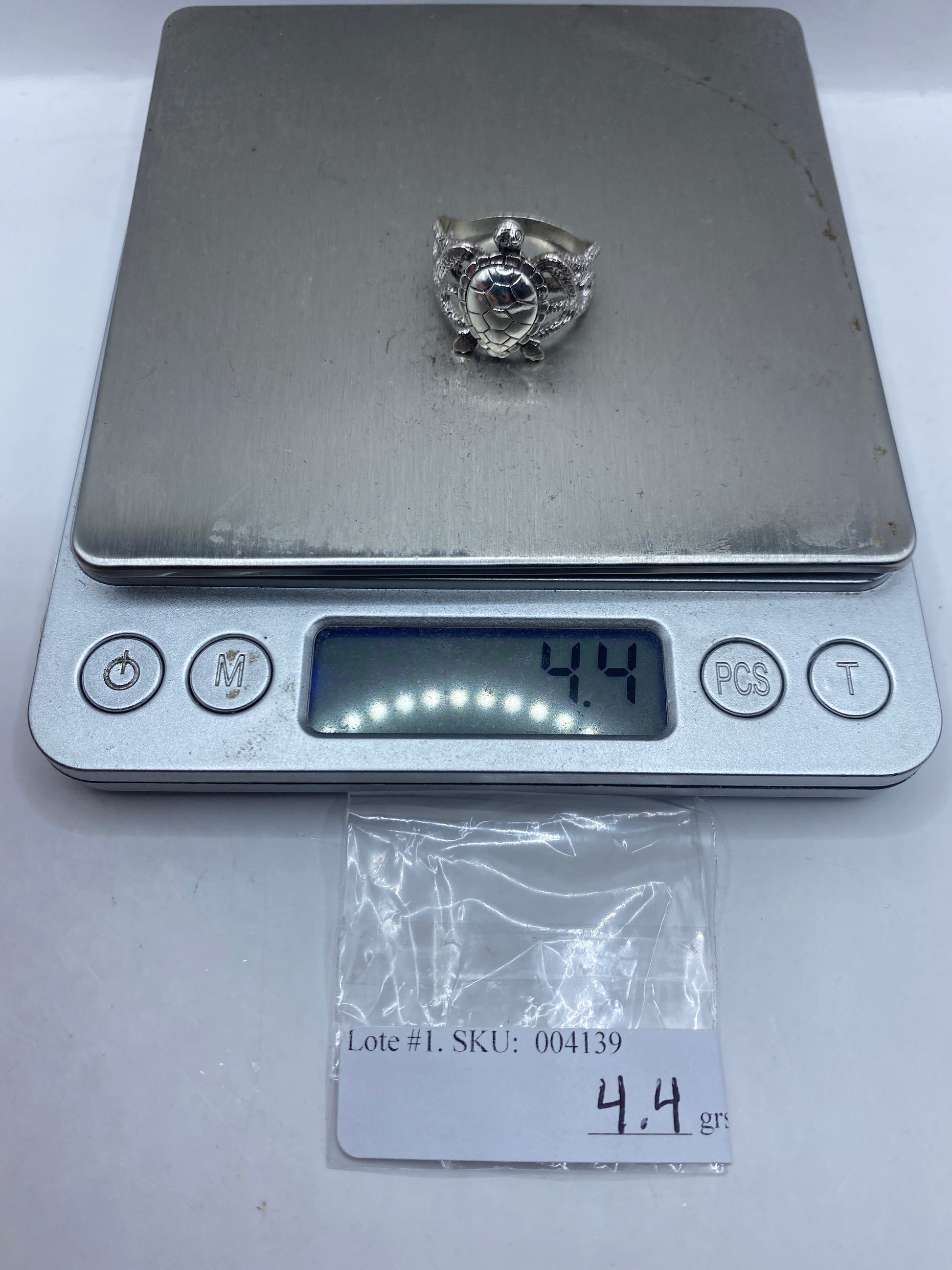 Anillo de Plata Tortuga Marina Texturizada — .950 Artesanal — foto 6