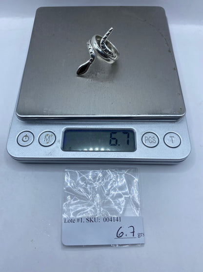 Anillo Serpiente de Plata .925 con Ónix Negro — Solitario Escultórico — foto 6