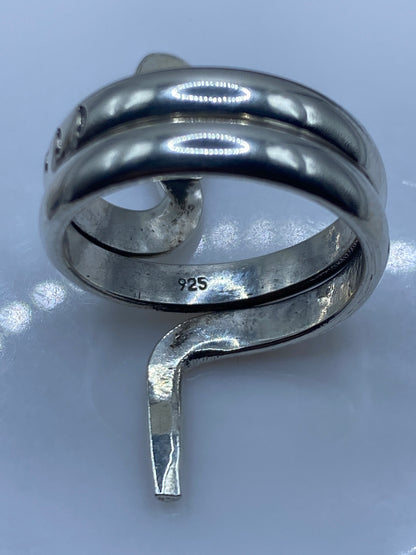 Anillo Serpiente Ónix Negro Plata .925 — Ajustable — foto 5