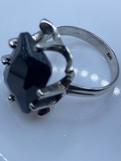 Anillo de Plata Circonia Negra Facetada — Solitario Elegante — foto 5