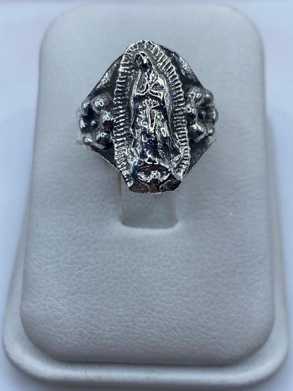 Anillo de plata .925 con la Virgen de Guadalupe fundido en Taxco