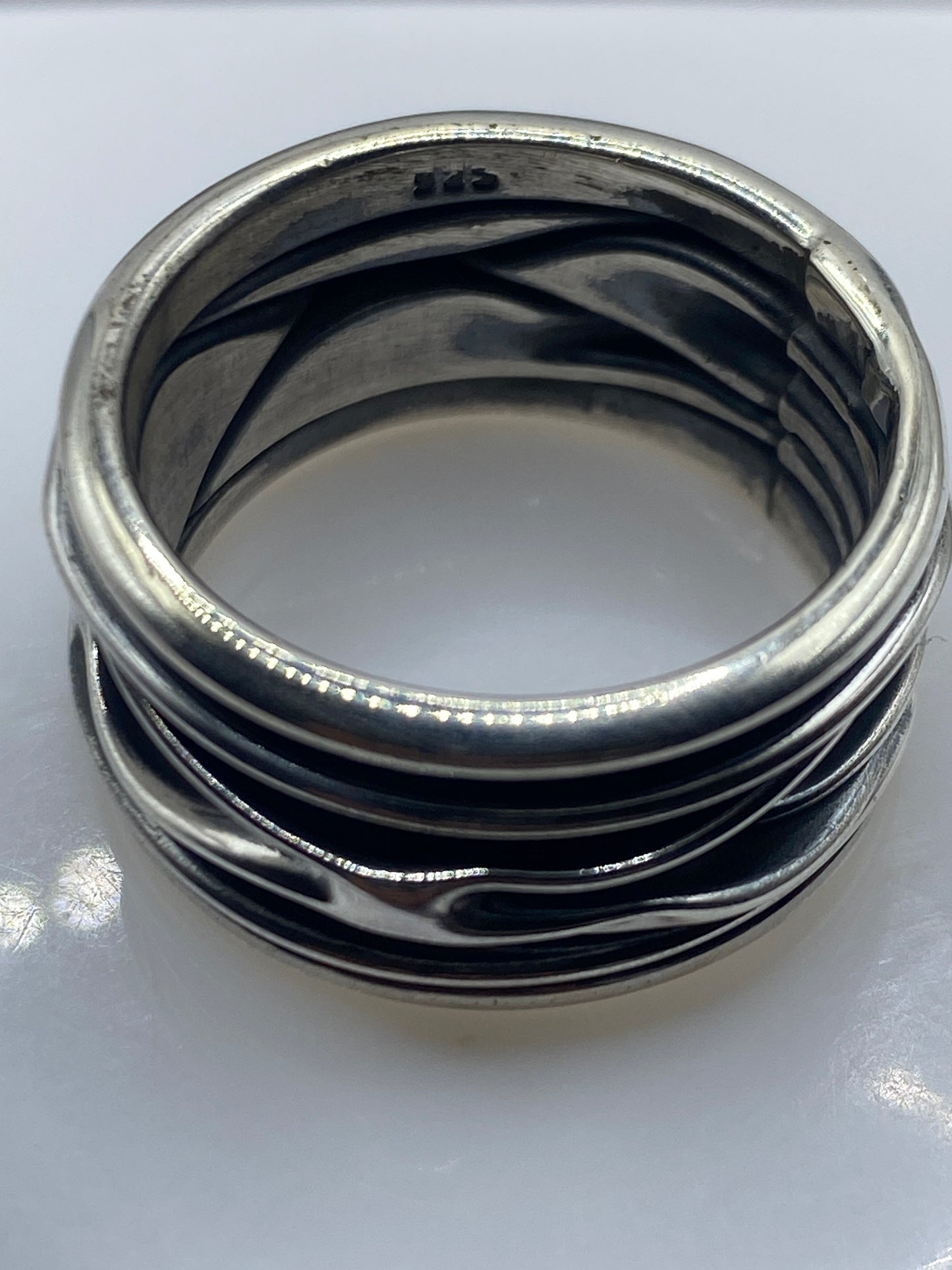 Anillo de Plata Bandas Superpuestas — Minimalista Moderno — foto 5