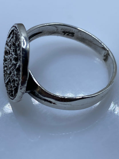 Anillo de Plata Símbolo Prehispánico Tallado — Unisex — foto 5