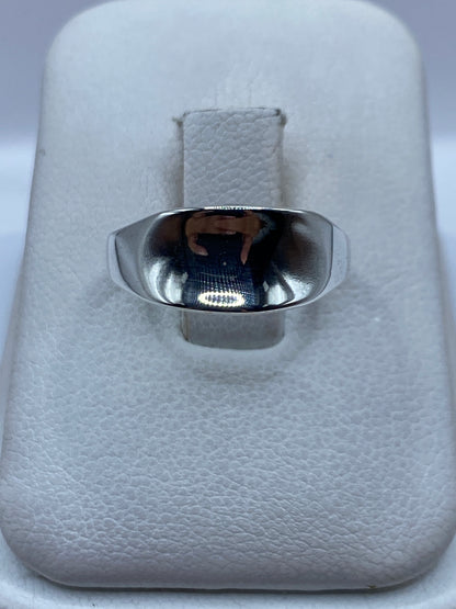 Anillo de plata .925 pulido sello minimalista en estuche de presentación