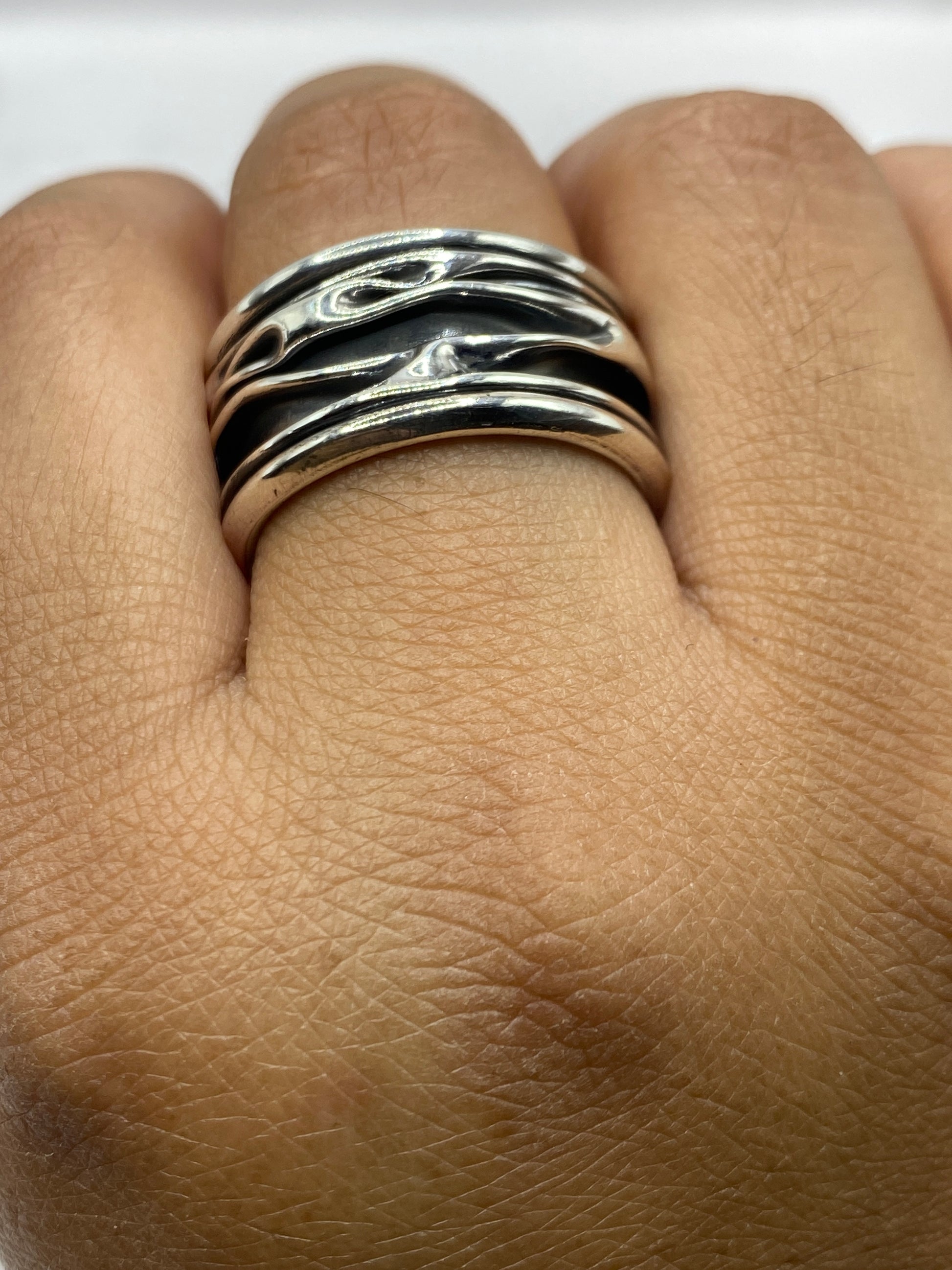 Anillo de Plata Bandas Fluidas — Sello .925 Taxco — foto 5
