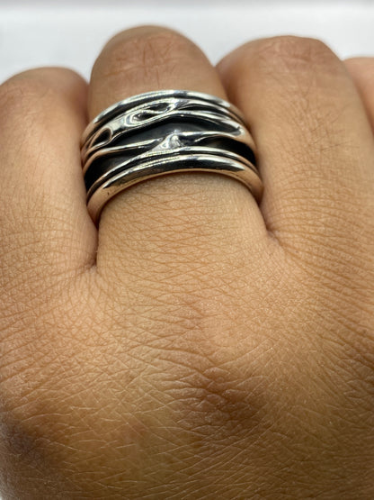 Anillo de Plata Bandas Fluidas — Sello .925 Taxco — foto 5