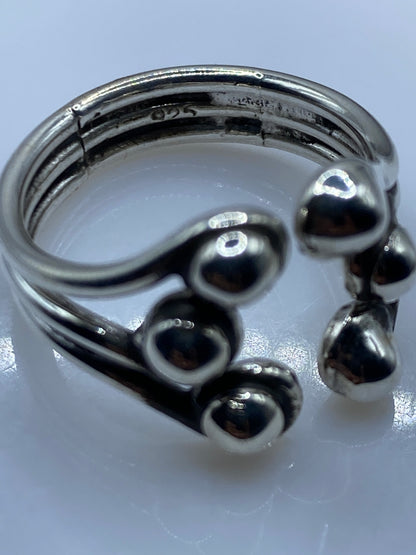 Anillo de Plata Ajustable con Esferas — Moderno Minimalista — foto 5