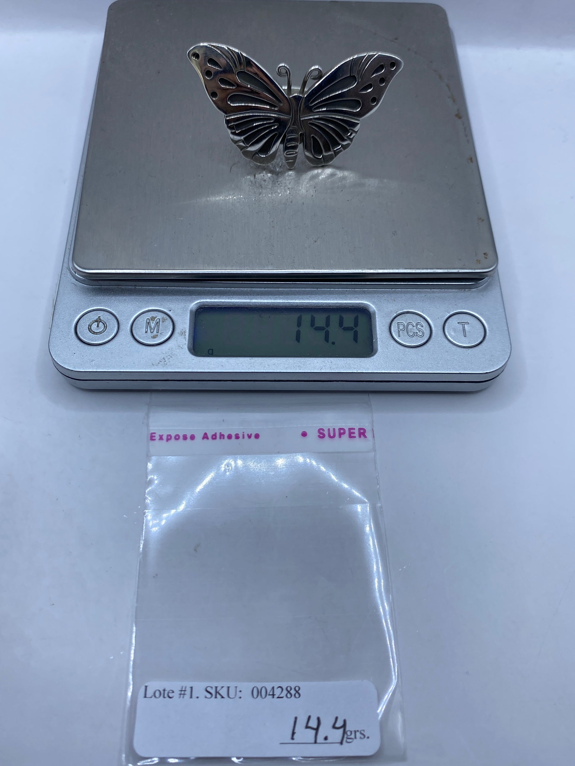 Anillo Mariposa Plata .925 Ajustable — Tallado Taxco — foto 5