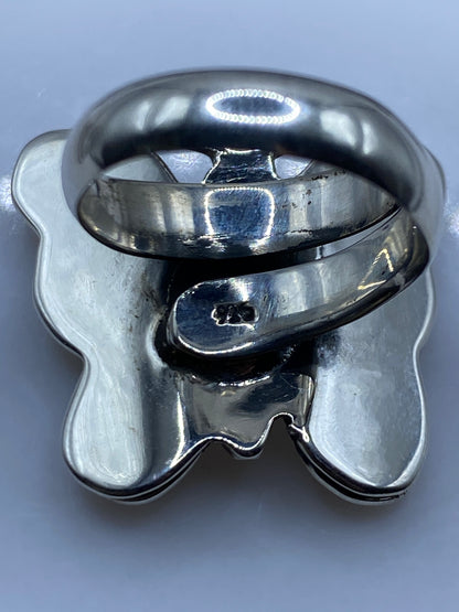 Anillo de Plata Mariposa Abierta Ajustable — Diseño Natural — foto 5