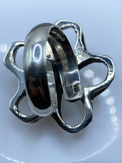 Anillo Floral de Plata Ajustable — Diseño Escultórico — foto 5