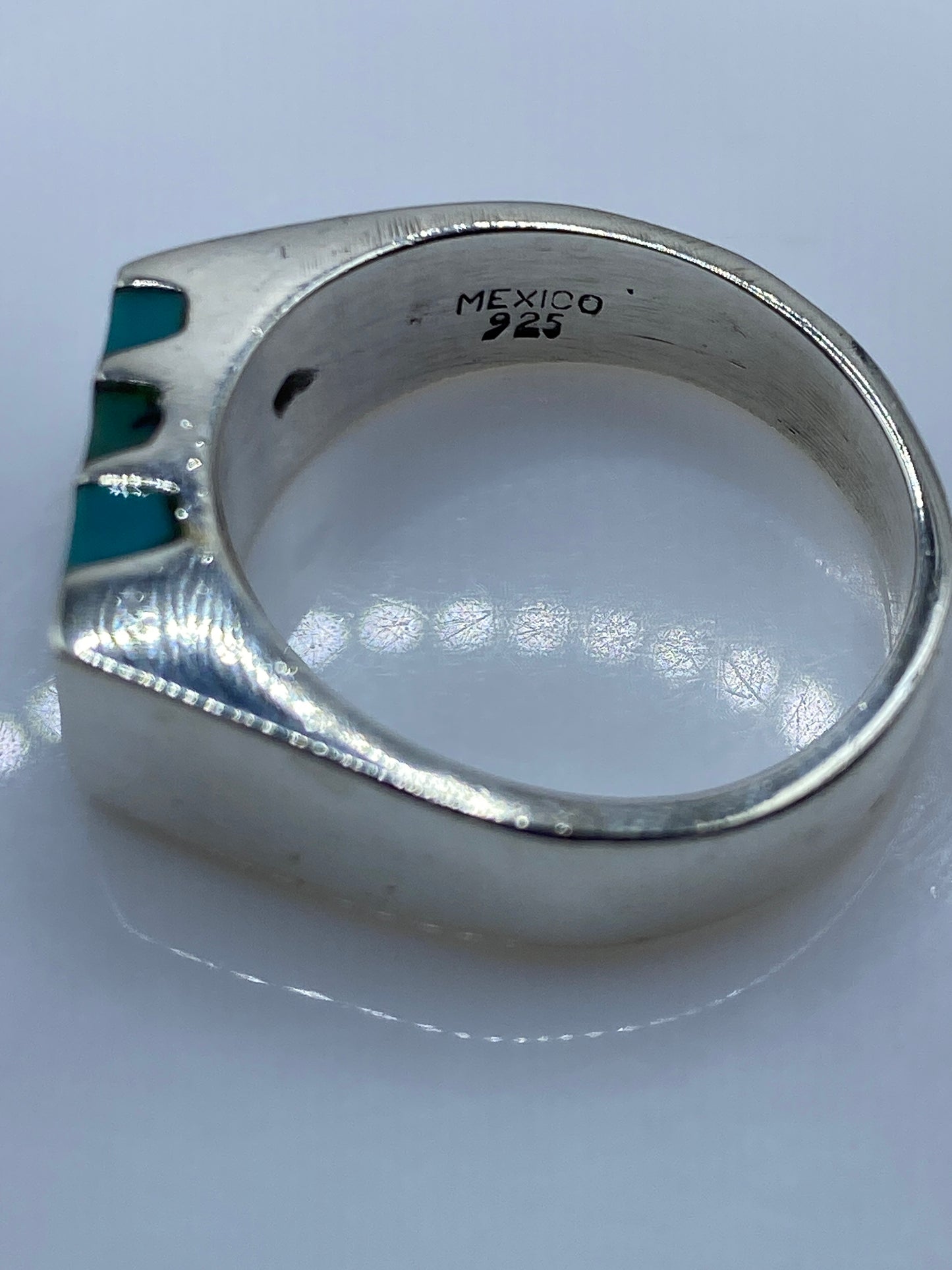 Anillo de Plata con Turquesa Azul Cielo — Taxco .925 — foto 5