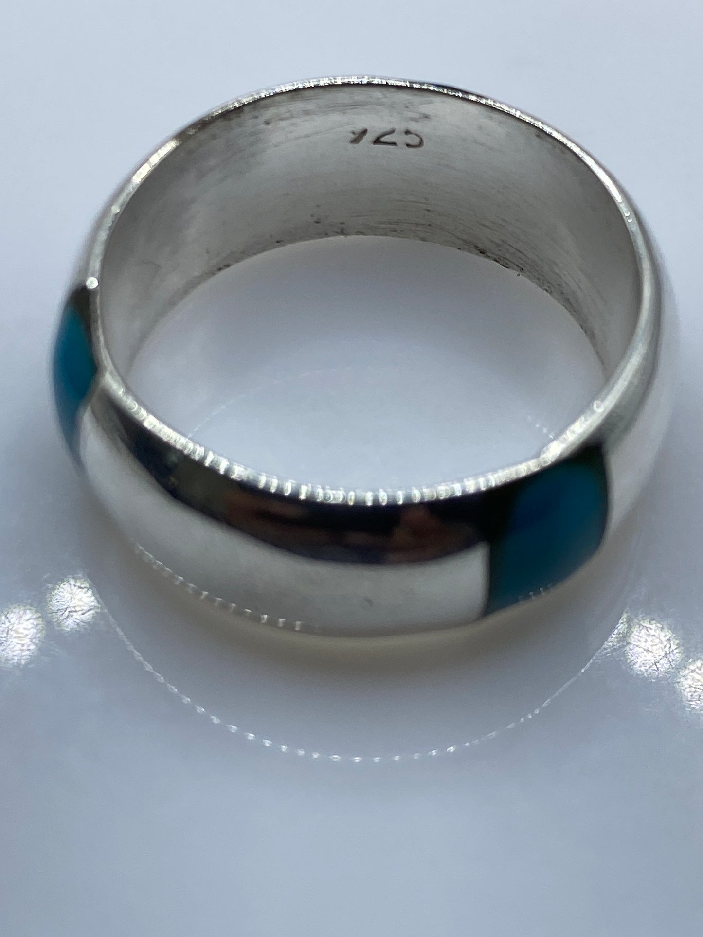 Anillo de Plata con Turquesa Azul Cielo — Taxco .925 — foto 5