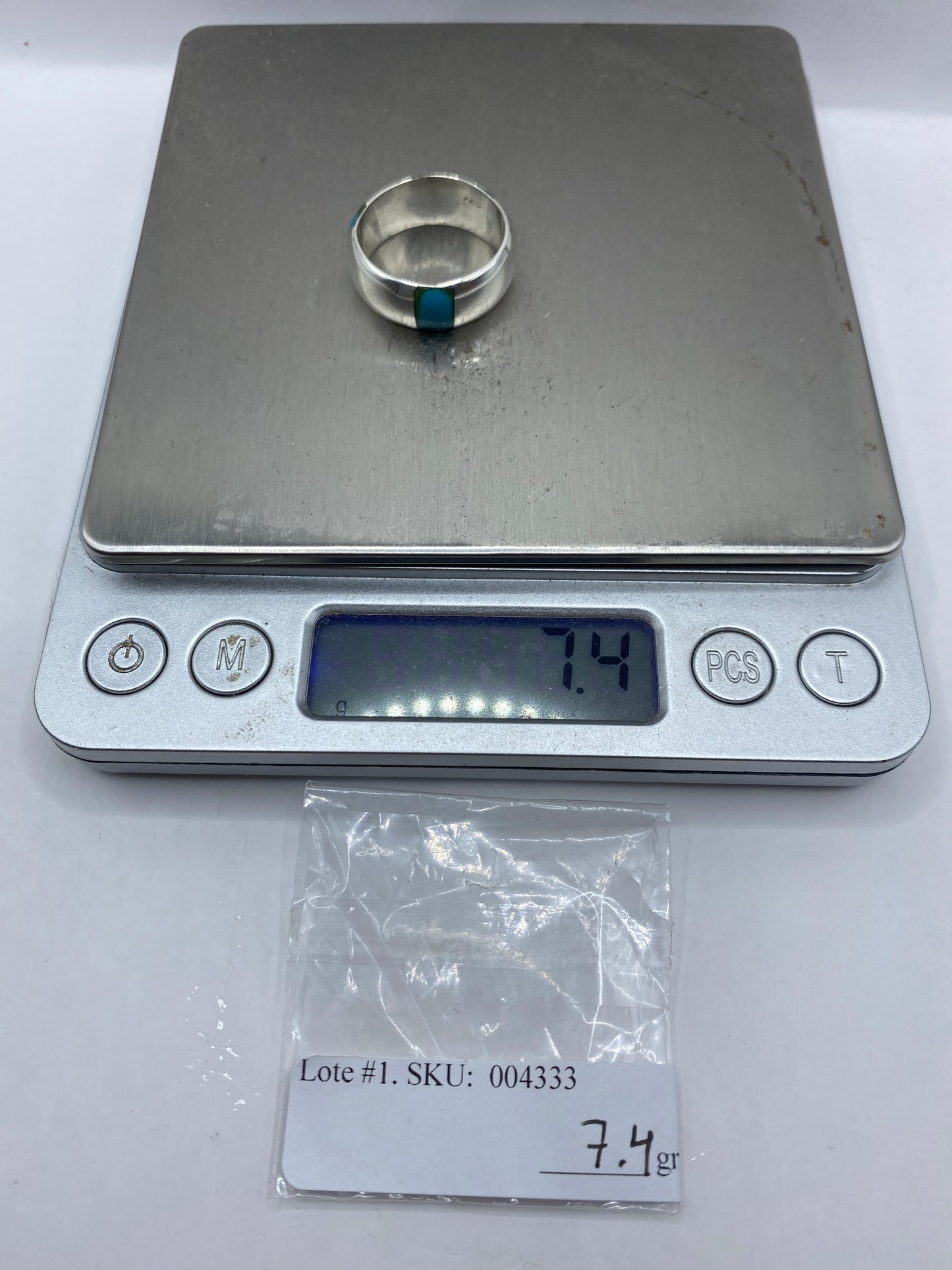 Anillo de Plata con Turquesa Azul Cielo — Taxco .925 — foto 6