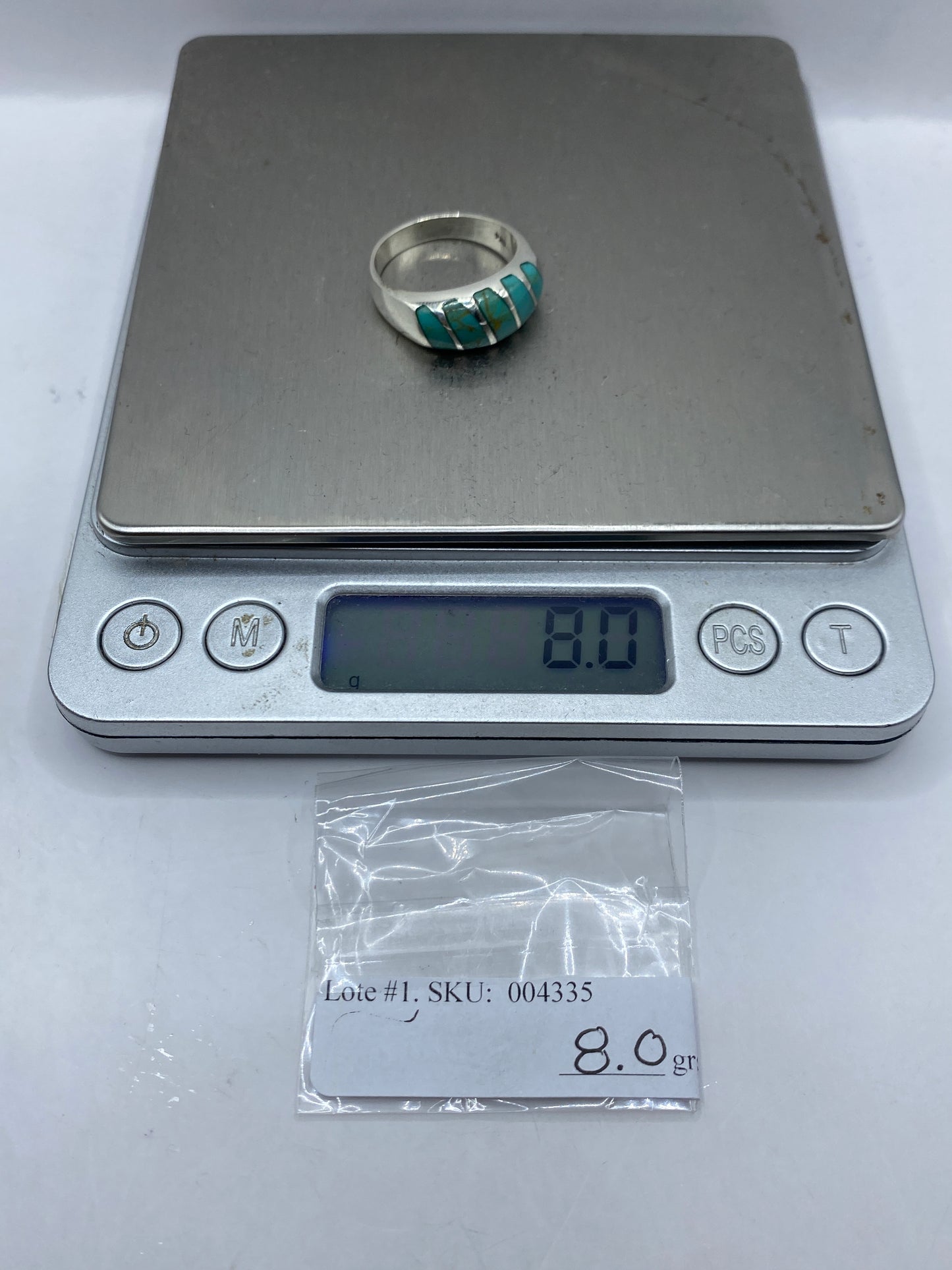 Anillo Plata Turquesa Azul Cielo Unisex — Taxco .925 — foto 6