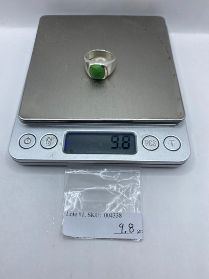 Anillo de Plata Sello con Piedra Verde — Taxco .925 — foto 6