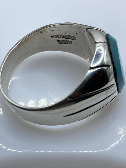 Anillo de Plata Turquesa Azul Cielo para Hombre — Taxco .925 — foto 5