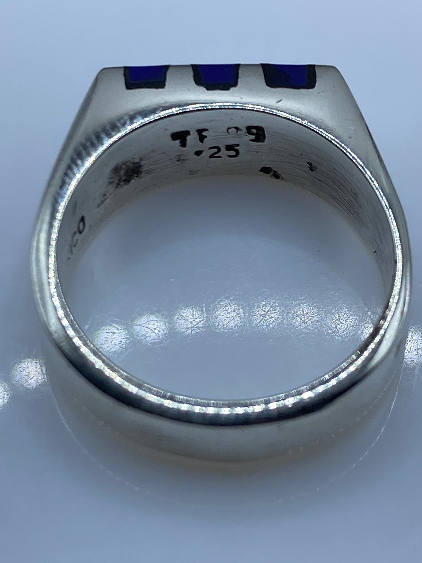 Anillo de Plata con Incrustación de Piedra Azul — Taxco .925 — foto 5