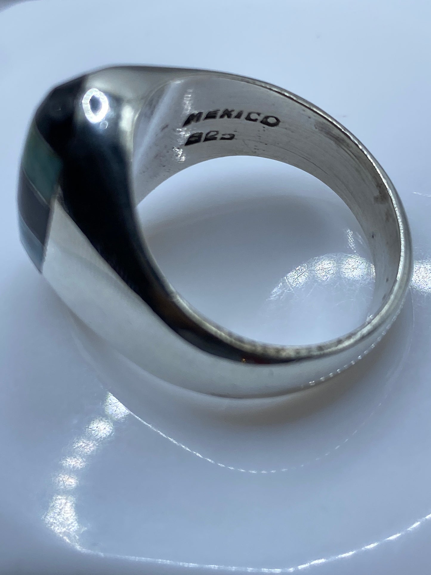 Anillo de Plata con Turquesa Azul Cielo — Taxco .925 — foto 5