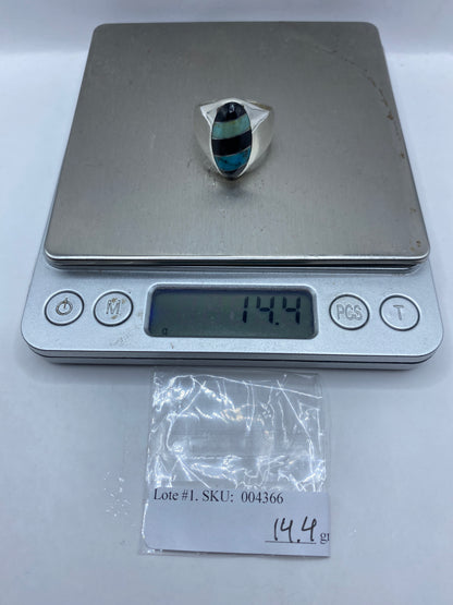 Anillo de Plata con Turquesa Azul Cielo — Taxco .925 — foto 6