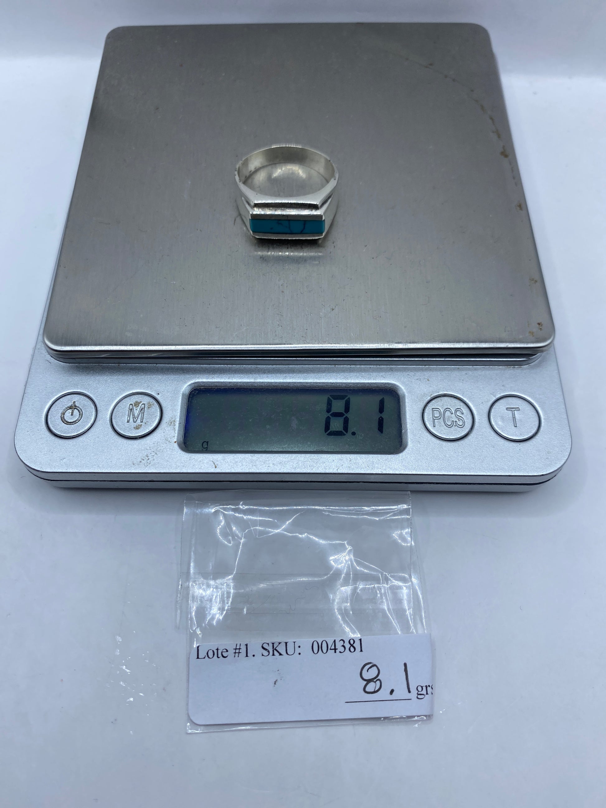Anillo de Plata con Turquesa Azul Cielo — Taxco .925 — foto 6