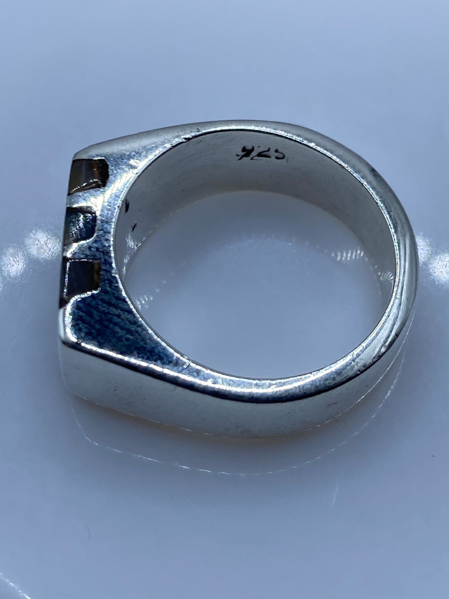 Anillo Plata Engaste de Piedra Geométrico — Taxco .925 — foto 5