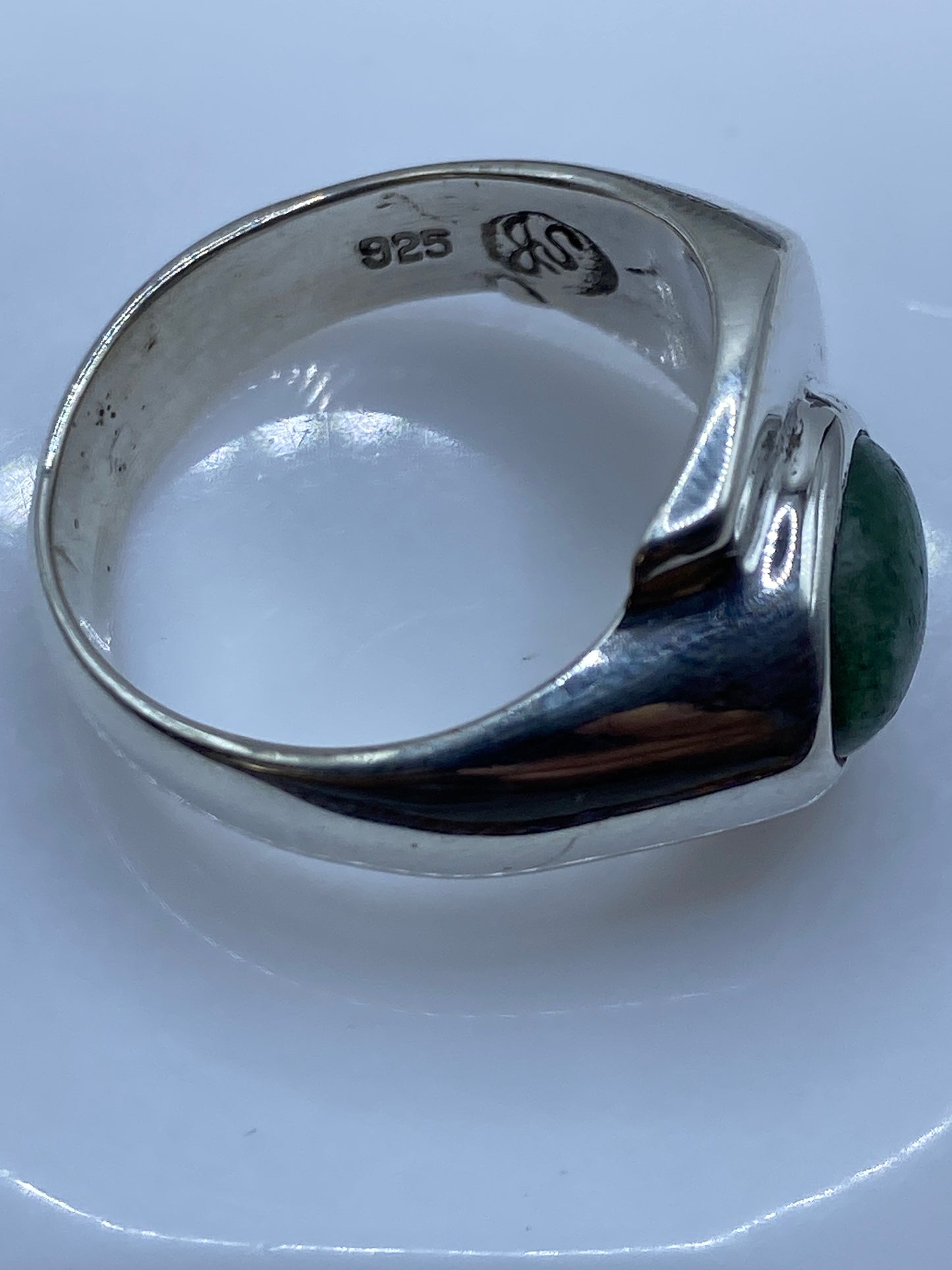Anillo de Plata con Piedra Verde — Diseño Moderno Taxco — foto 5