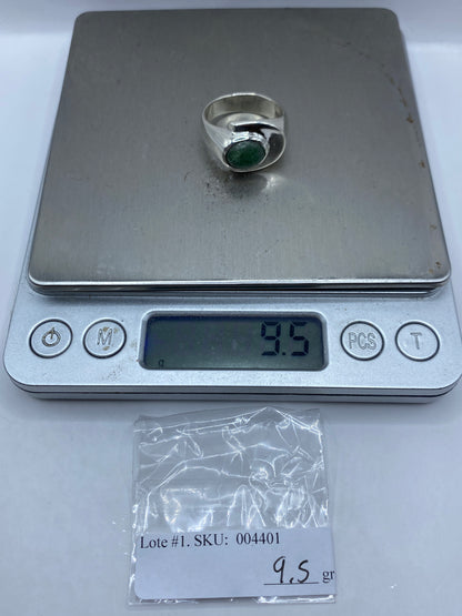 Anillo de Plata con Piedra Verde — Diseño Moderno Taxco — foto 6