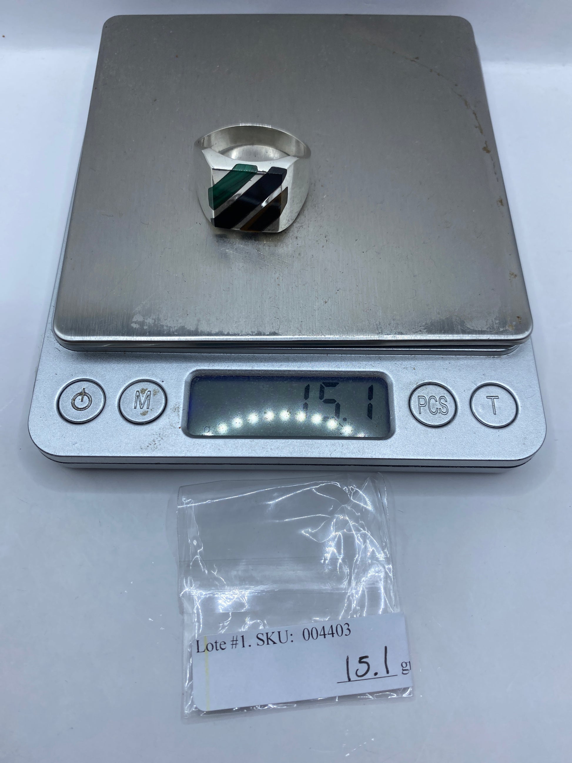 Anillo de Plata con Malaquita Verde — Taxco .925 — foto 6
