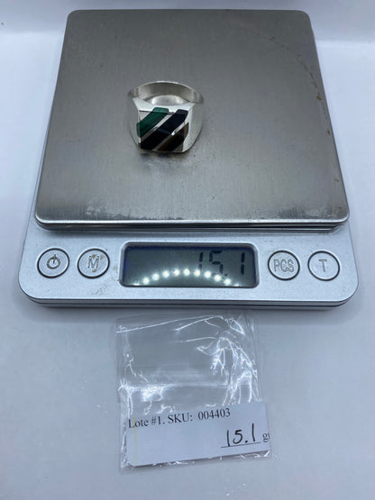 Anillo de Plata con Malaquita Verde — Taxco .925 — foto 6